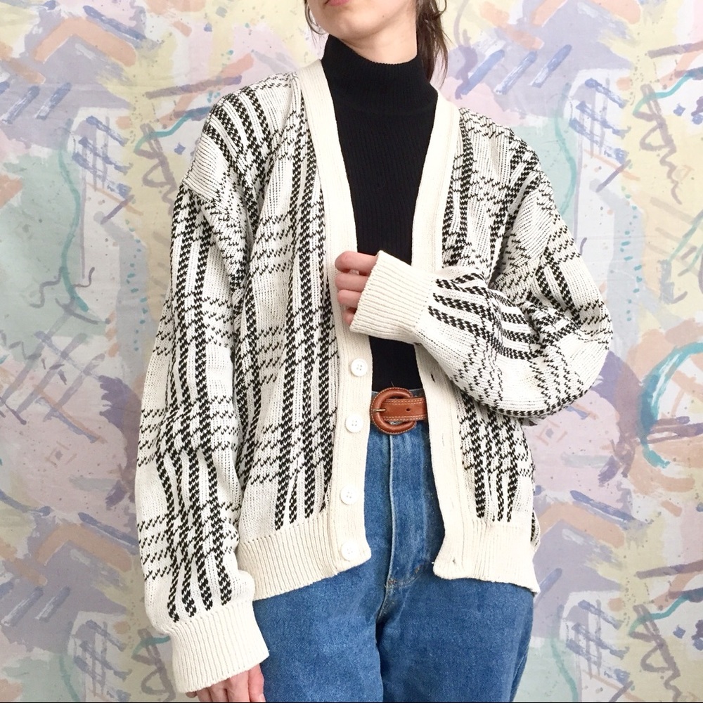 Vintage Christian Dior Plaid Cardigan
